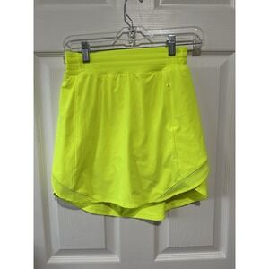 Lululemon Hotty Hot Skort Long Skirt High Rise Women's Size 4 Highlight‎ Yellow